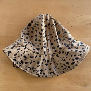 Mini Rodini Kids Tan and Black Leopard Print Bucket Rain Hat - Unisex